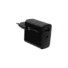 Vadu mobilās ierīces lādētājs NATEC NUC-2145, 65W, USB-C PD 3.0 + QC 3.0, 1x USB-C, 1x USB-A, 110–240V, Melns