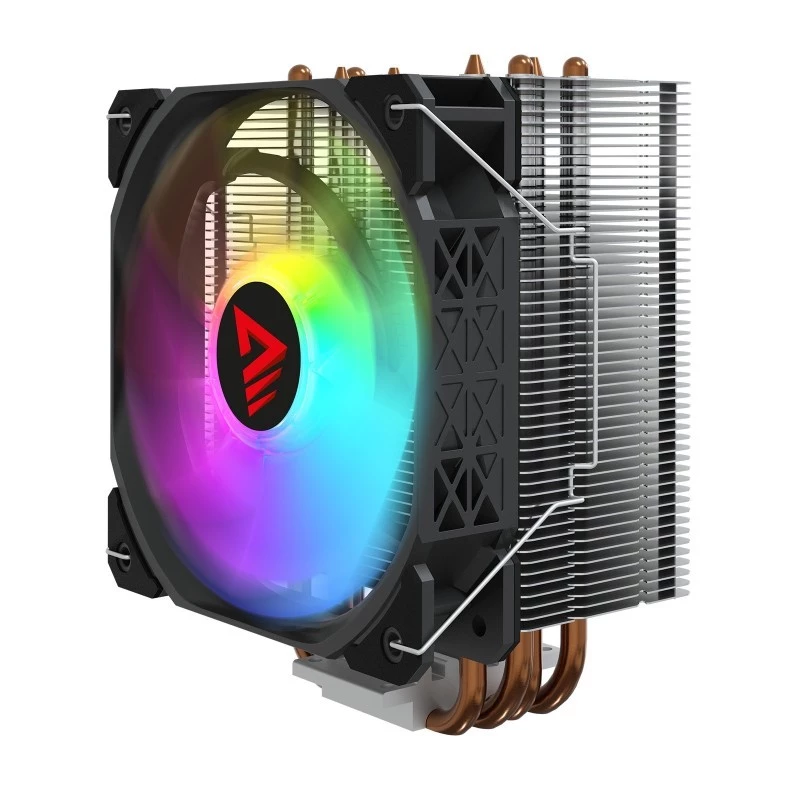 CPU gaisa dzesētājs SAVIO SAVGCOVORTEXX2ARGB ar 4 siltuma caurulēm, 120mm ARGB ventilators, melns