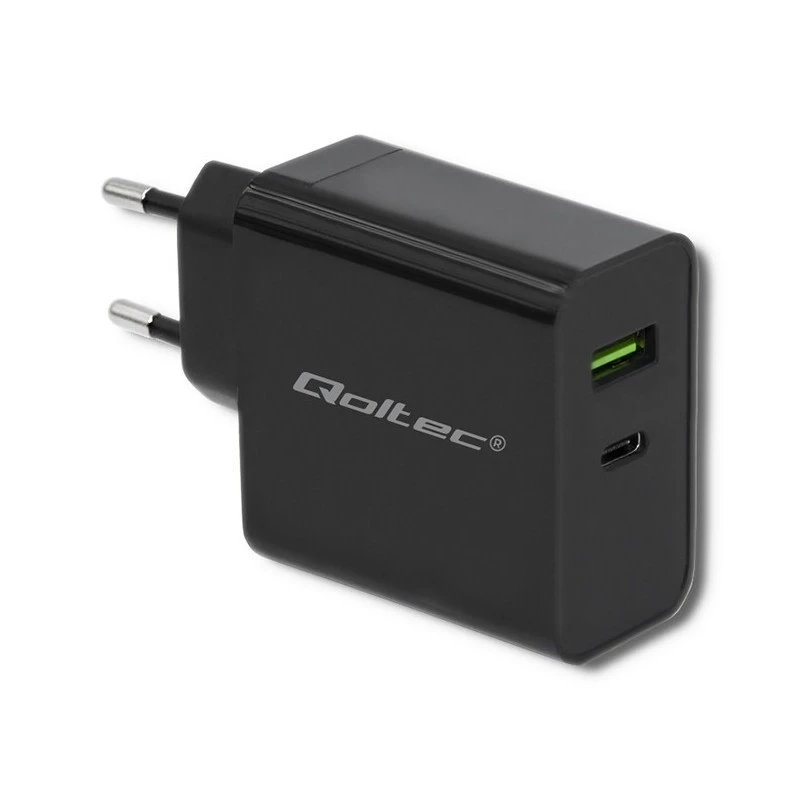 Barošanas adapteris QOLTEC 51717 45W 20V 3A AC iekštelpu lādētājs viedpulkstenim, melns