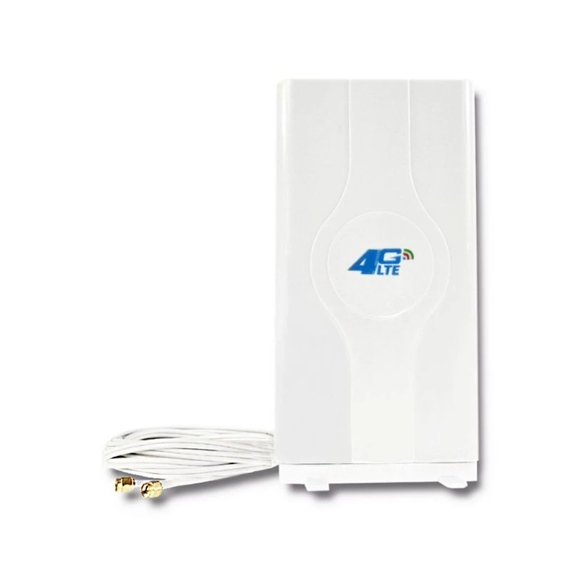 Qoltec 57013 visvirziena 4G LTE antena iekštelpām, 2x SMA, 0,6-2,7 GHz, 30 dBi, vertikāla polarizācija, 50 Ω, balts ABS