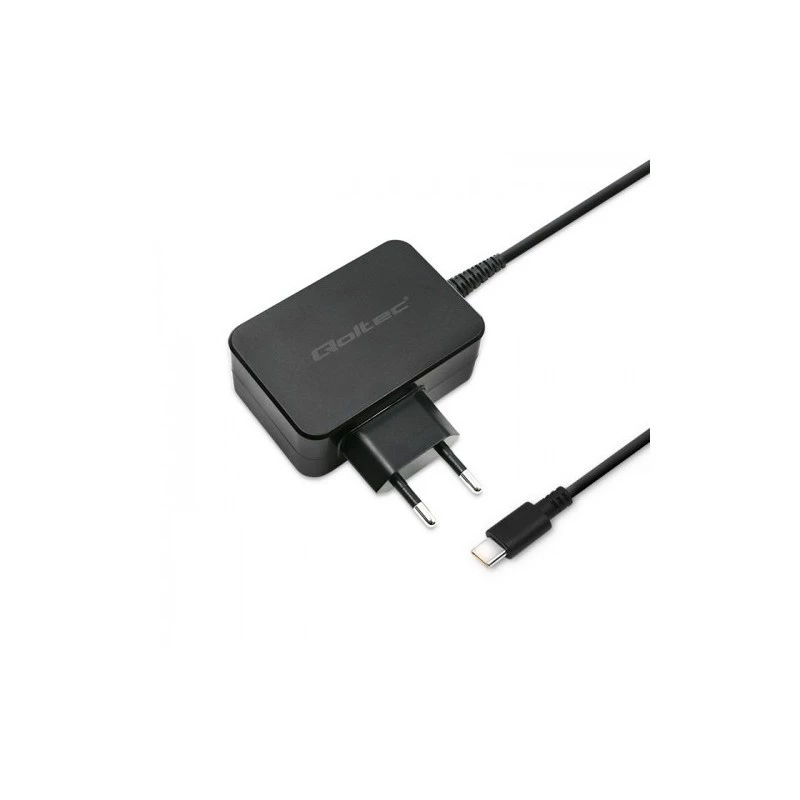 Mobilās ierīces lādētājs QOLTEC 51024 — Universāls AC iekštelpu lādētājs, 65W PD, 20V/3.25A, 1.2m kabelis, Melns