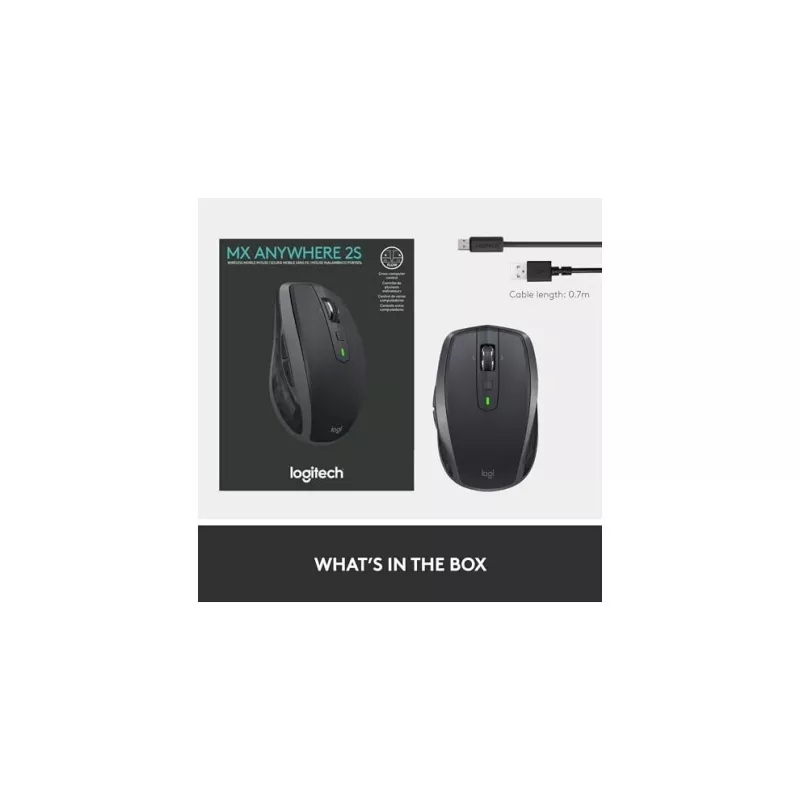 Pele Logitech MX Anywhere 2S bezvadu/grafīta - Bluetooth