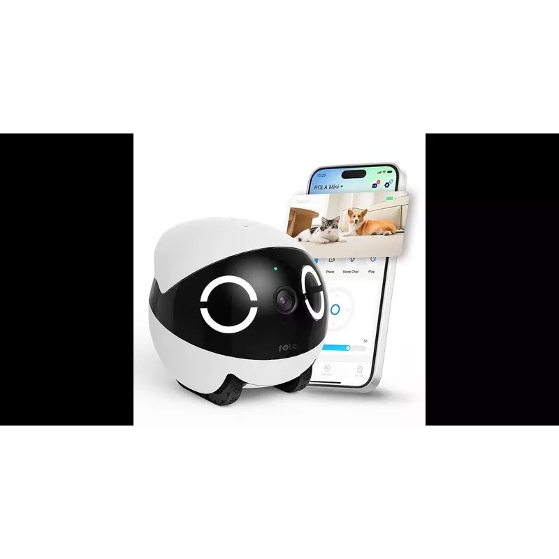 Enabot ROLA Mini robots mājdzīvnieku biedrs ar lāzeru, 5000 mAh, balts/melns