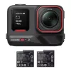 Action kamera Insta360 Ace Pro 2 — 50 MP, 8K Ultra HD (7680×3272), 1/1.3 collu sensors, līdz 240 kadriem/s, iebūvēts ekrāns, Wi‑Fi, MicroSD, 177,7 g, Melna