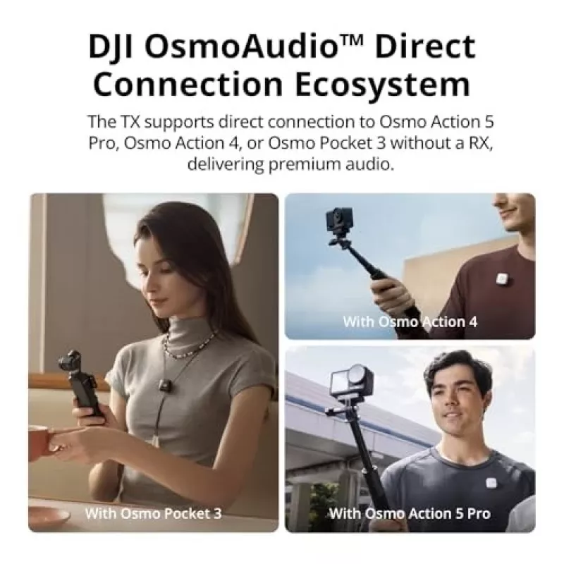 DJI Mic Mini (2 TX + 1 RX + Uzlādes futrālis) Bezvadu mikrofonu komplekts - Tumši pelēks