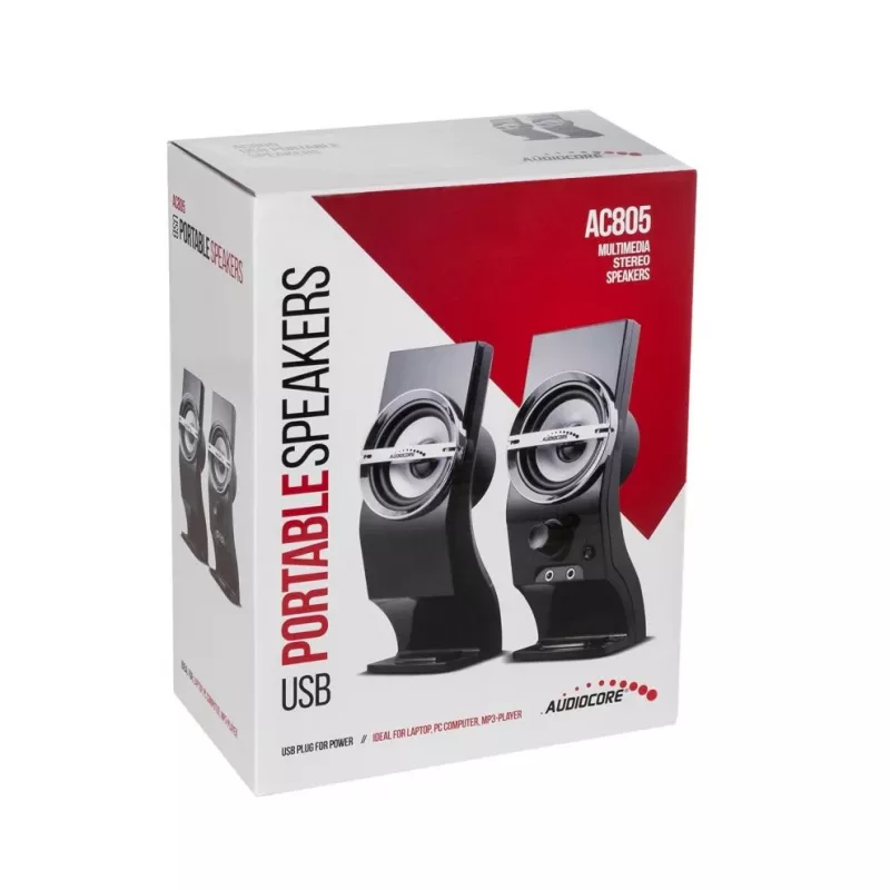 Audiocore AC805 stereo skaļruņi 2.0 PC 6W melni
