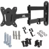 Maclean MC-417 Pilnas Kustības TV un Monitora Sienas Stiprinājums 13-32 collas 30kg VESA 100x100 Melns Pulverkrāsots Universāls Turētājs Kronšteins Regulējams Attālums no Sienas Grozāms Slīpējams