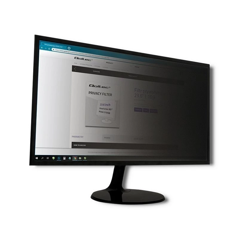 Qoltec 51052 VDAR privātuma ekrāna filtrs 15,6 collu (39,6 cm) klēpjdatoriem, 16:9, 345,4 x 194,3 mm