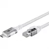 Tīkla kabelis Goobay 74180 USB-C uz RJ-45 Cat6 10 m Balts