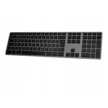 Bezvadu tastatūra Matias FK418BTLB-UK — alumīnija, izgaismota, kosmosa pelēka