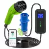 Qoltec Mobilais EV Auto Lādētājs Regulējams 2in1 Type2 | 7kW | 230V | CEE 3 PIN | Wi-Fi | LCD | Pārnēsājams | Wallbox | 5m