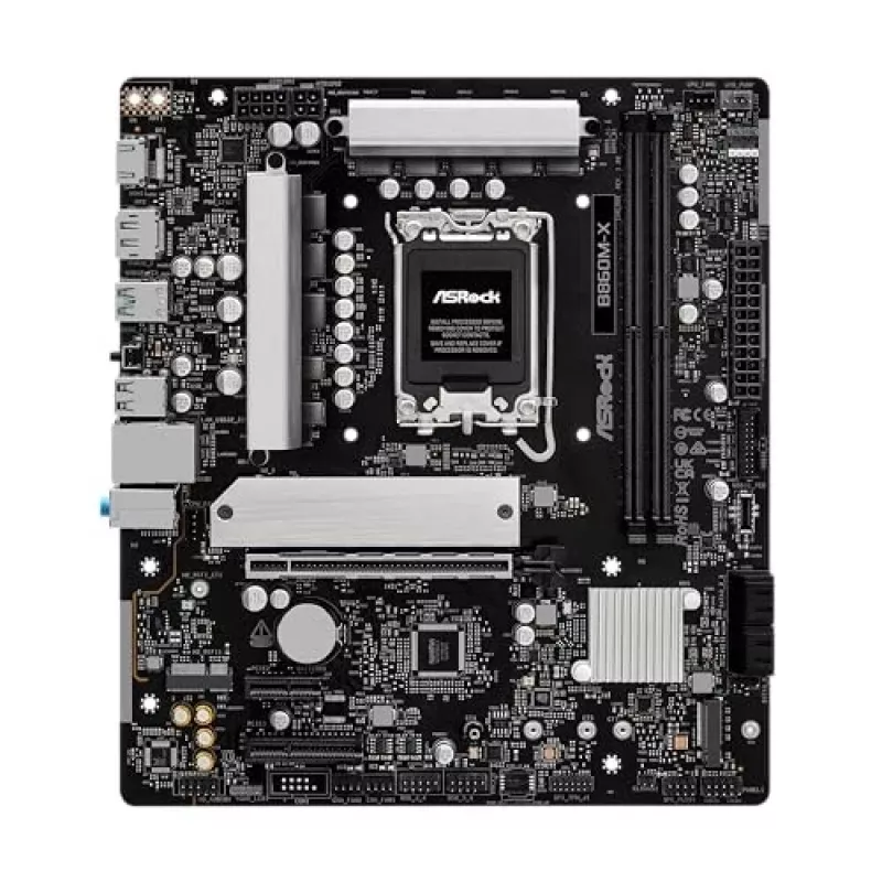 ASRock B860M-X mātesplate ar Intel B860 mikroshēmojumu, LGA 1851, micro ATX, DDR5
