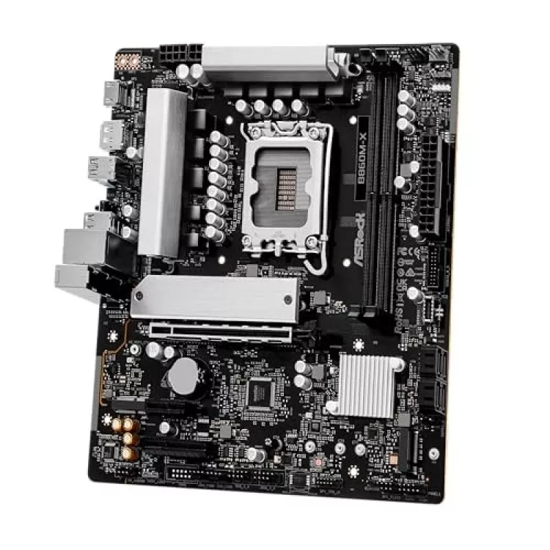 ASRock B860M-X mātesplate ar Intel B860 mikroshēmojumu, LGA 1851, micro ATX, DDR5