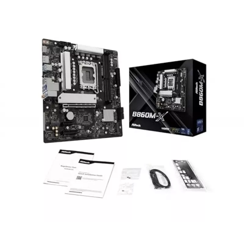 ASRock B860M-X mātesplate ar Intel B860 mikroshēmojumu, LGA 1851, micro ATX, DDR5