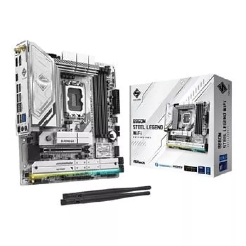 Mātesplate ASRock B860M Steel Legend WiFi — Intel B860, LGA 1851, micro-ATX, DDR5, 4 DIMM, Wi-Fi 6E, 2.5GbE