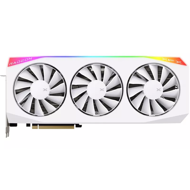 Grafikas karte XFX Radeon RX 9070 XT — 16 GB GDDR6, 256-bit, PCIe x16, 3 ventilatori, Balta, 360 mm