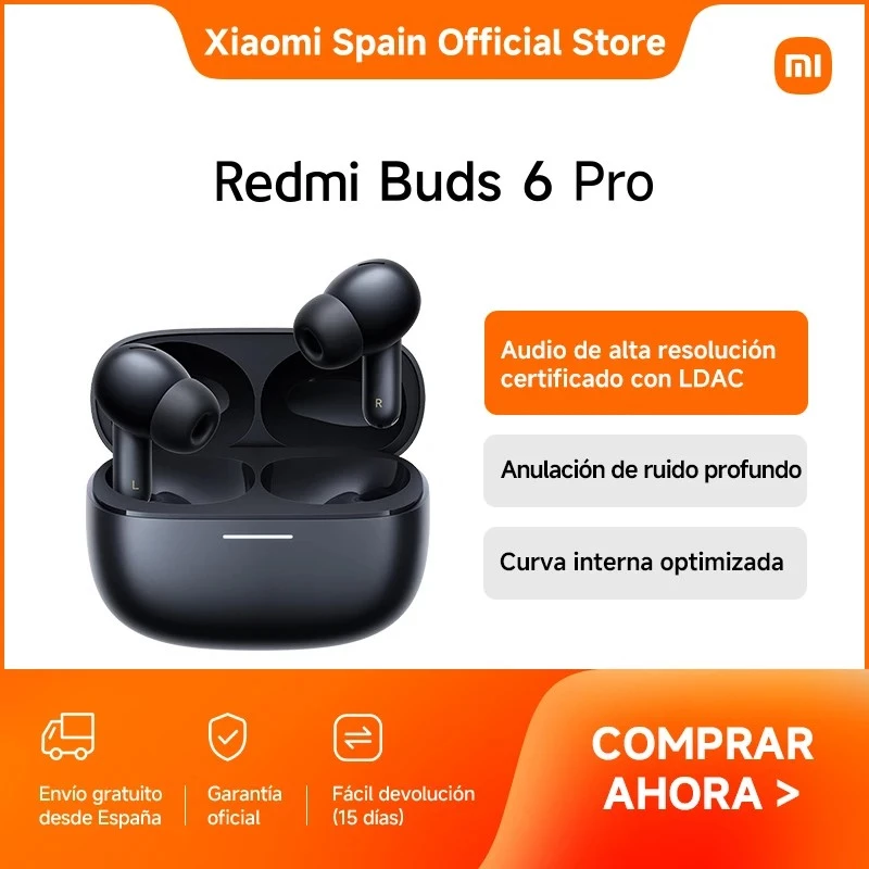 Austiņas Xiaomi Buds 6 Pro bezvadu iekšausmu, Bluetooth 5.3, ANC, 36h kopējais darbības laiks, uzlādes futrālis 480 mAh, Glacier White