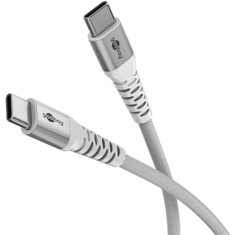 GOOBAY super-mīksts pīts USB 2.0 kabelis, USB-C savienotājs > USB-C savienotājs (Balts, 1 m)