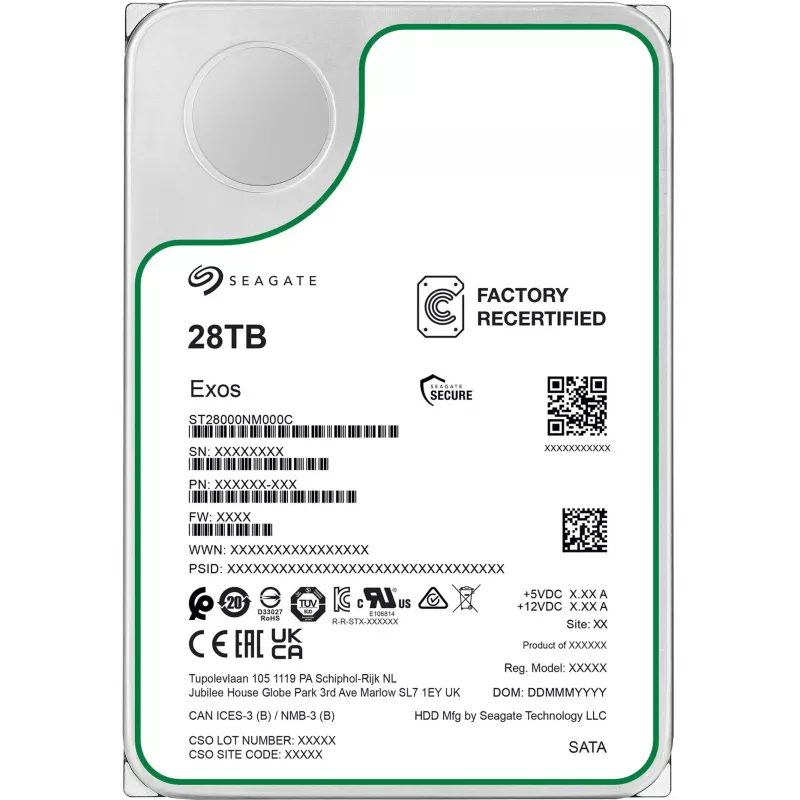 HDD Seagate Exos 3.5 inch 28TB SATA RECERTIFIED (ST28000NM000C-REC)