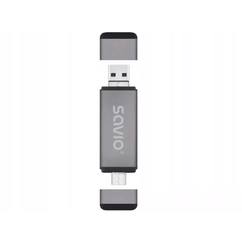 Czytnik Kart SD 3v1, USB-C + USB-A 2.0 + Micro USB