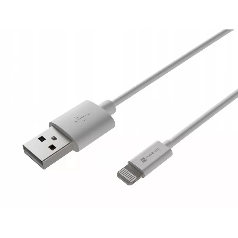 Natec Prati Lightning (vīriešu) — USB-A (vīriešu) kabelis 2m MFi balts NKA-2149