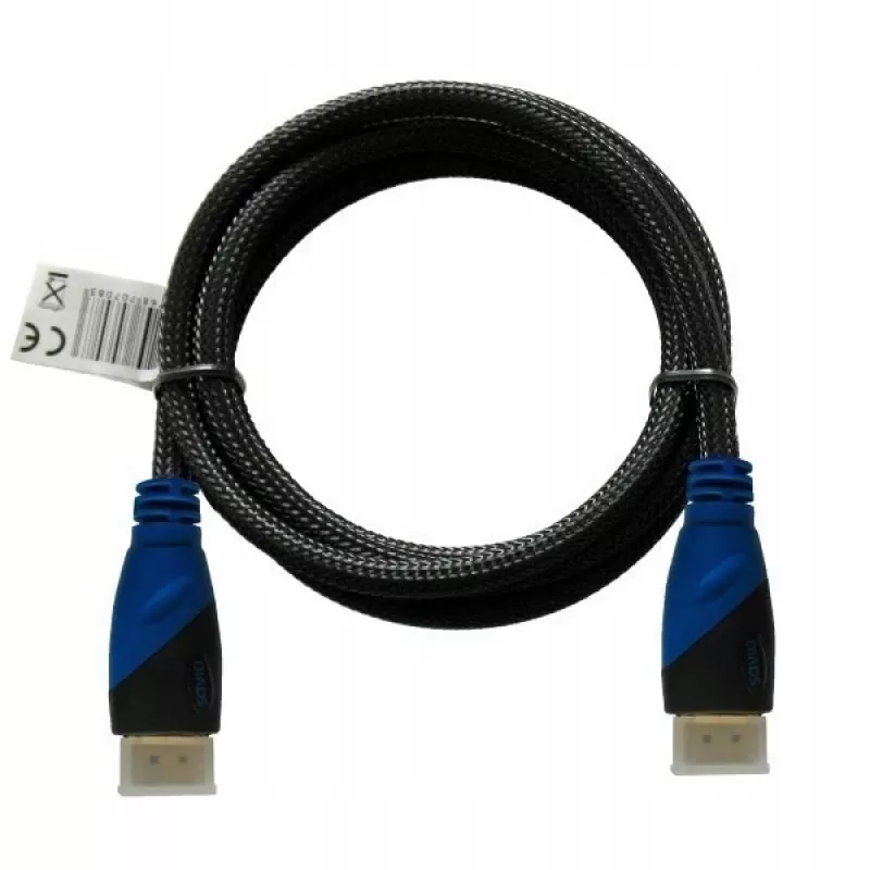 HDMI kabelis SAVIO CL-02 1.5 m — HDMI 1.4, 4096×2160, ARC, Ethernet, apzeltīti kontakti