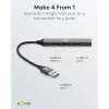 Goobay USB Hubs 74456 4-portu USB-A centrmezgls 5 Gbit/s gaiši pelēks
