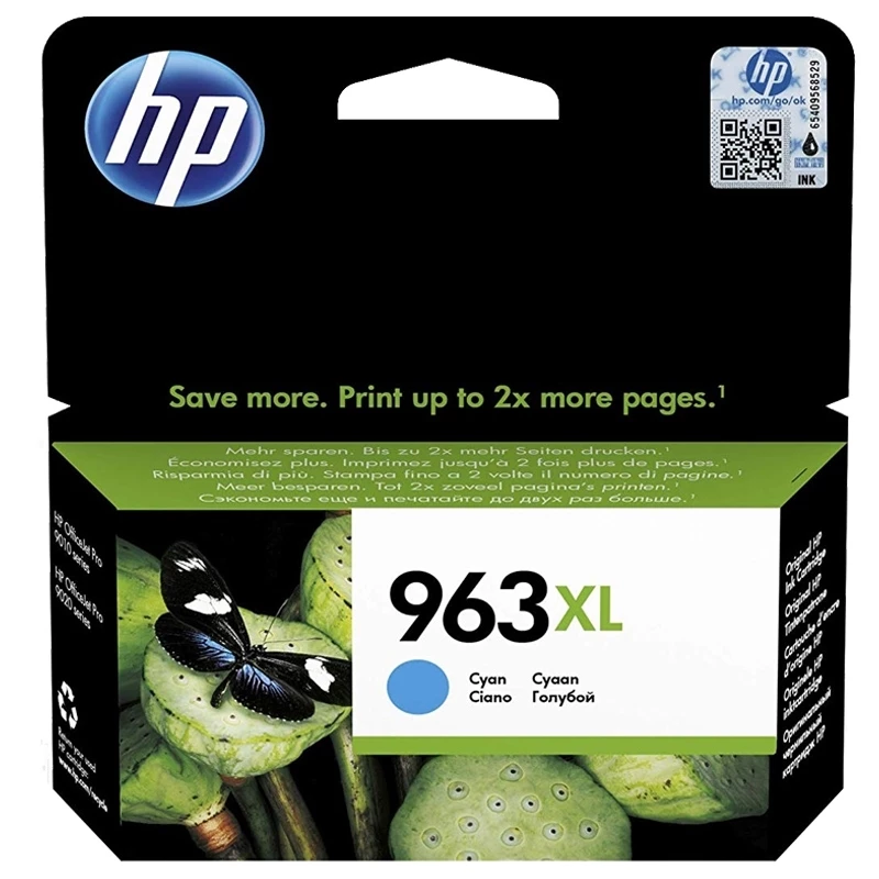 HP 963XL High Yield Cyan Original Ink kasetne, ciāna, 1 gab., 1600 lapas