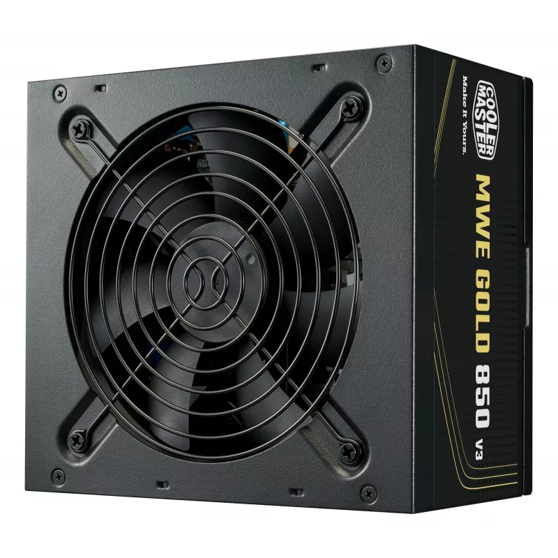 Cooler Master MWE Gold 850 V3 barošanas bloks 850W 80+ Gold nemodulārs ATX 3.1 ventilators 120mm garantija 5 gadi