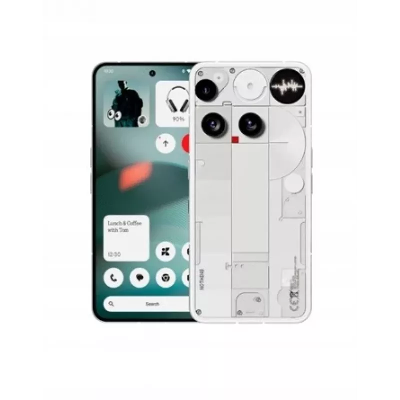 Nothing Phone (3) Balts - 5G Viedtālrunis - Dual-SIM - RAM 12 GB / Iekšējā atmiņa 256 GB - OLED-Ekrāns - 6.67 collas (A10000023)