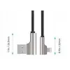 AUKEY CB-AL01 Melns Nylon Pīts USB Lightning Kabelis 2m 90° Leņķa Savienotāji