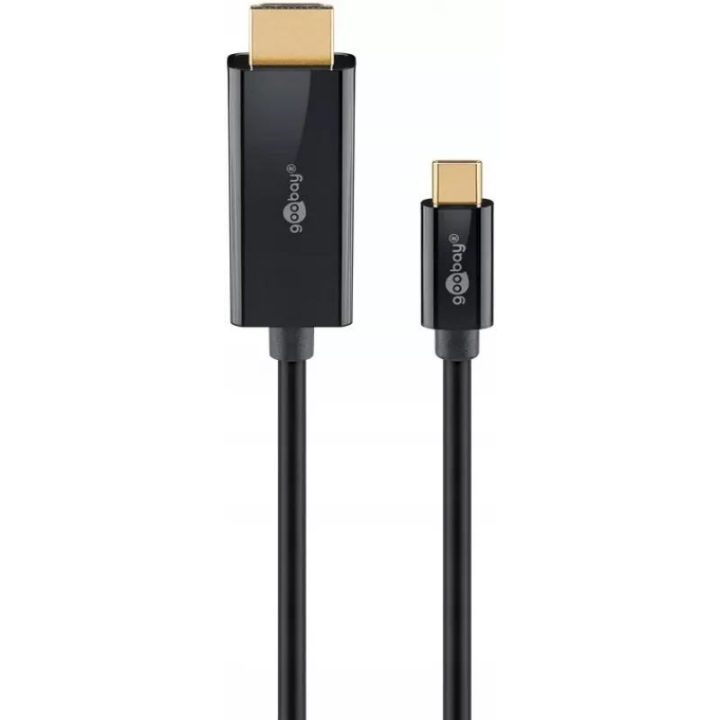 Goobay USB-C uz HDMI kabelis 4K 60 Hz 1 m melns
