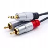 Audio kabelis Qoltec 52340 2m 2xRCA 3,5mm Melns
