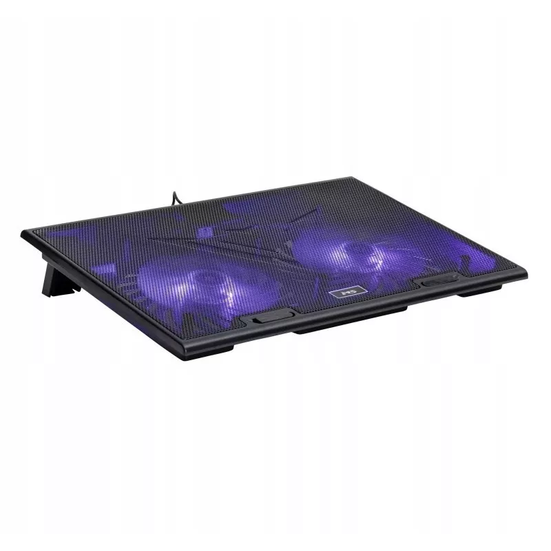 Dzesēšanas paliktnis MS D10 5 ar melnu LED apgaismojumu, divi USB porti