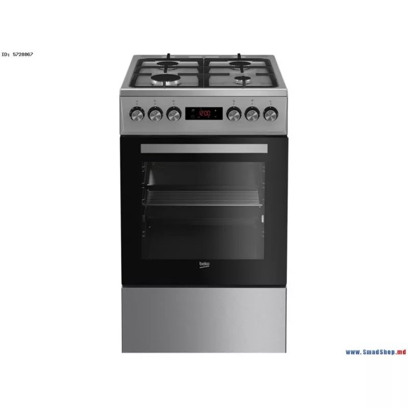 Gāzes-elektriskā plīts BEKO FSM52330DX 5 degļi 60 cm, Energoklase A