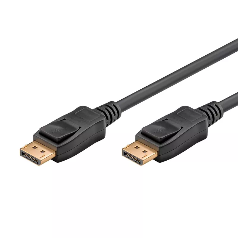 Essential Cable DisplayPort savienotājs > DisplayPort savienotājs, 8K / 120Hz (melns, 1 metrs, 40 Gbit/s, DisplayPort 2.0 / 2.1)