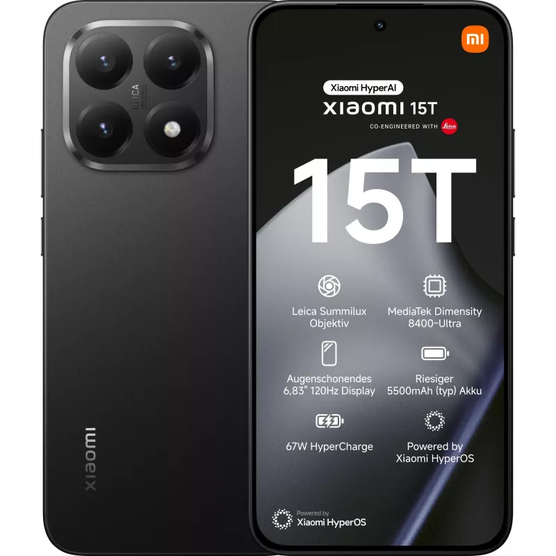 Viedtālrunis Xiaomi 15T 6.83 collu 12 GB 512 GB Melns
