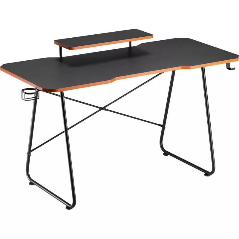 Maclean NanoRS RS170 spēļu galds ar monitora plauktu, melns