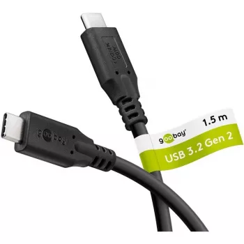 Goobay USB-C kabelis, USB 3.2, 60 W, 10 Gbit/s, Power Delivery, 1,5 m