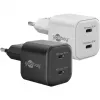USB-C Divu Ātrās Uzlādes Lādētājs Nano, PD, GaN, 35 W (Balts, 2x USB-C, Power Delivery 3.0)