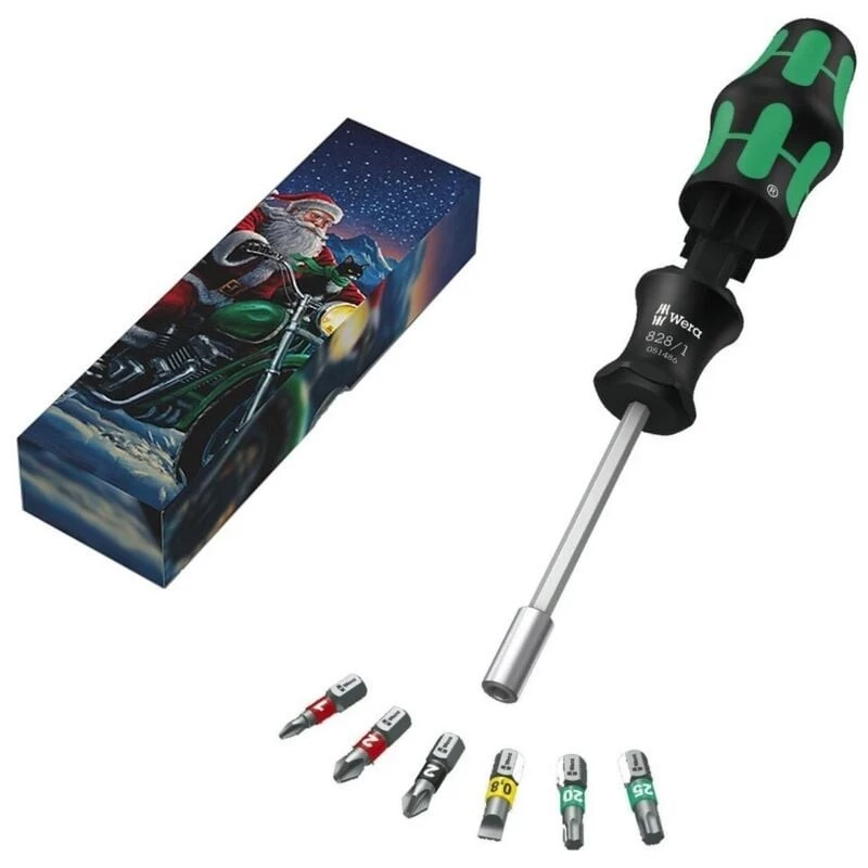 Wera Kraftform Kompakt 27 Set 1 Christmas 2025 bitu komplekts ar rokturi, 7 gab.