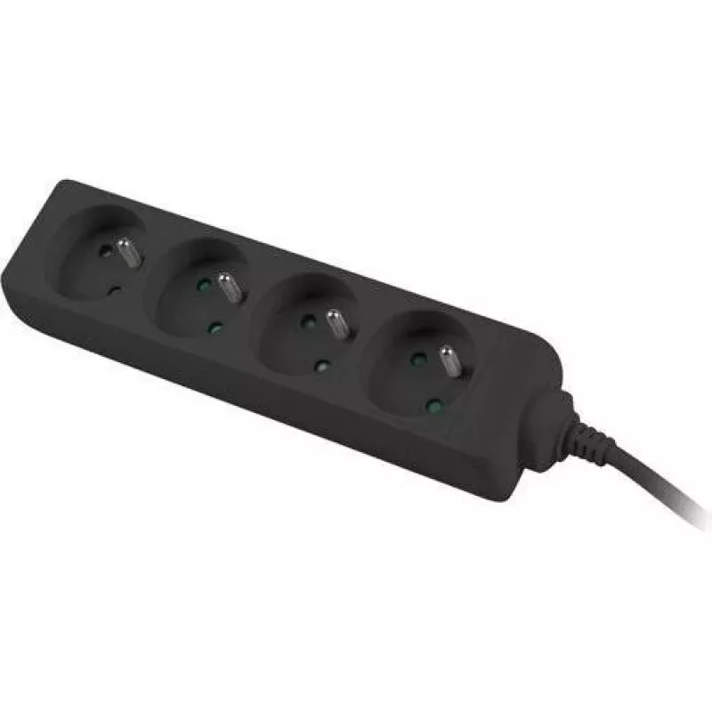 Lanberg PS0-04E-0150-BK Pagarinātājs 4 Kontaktligzdas Melns