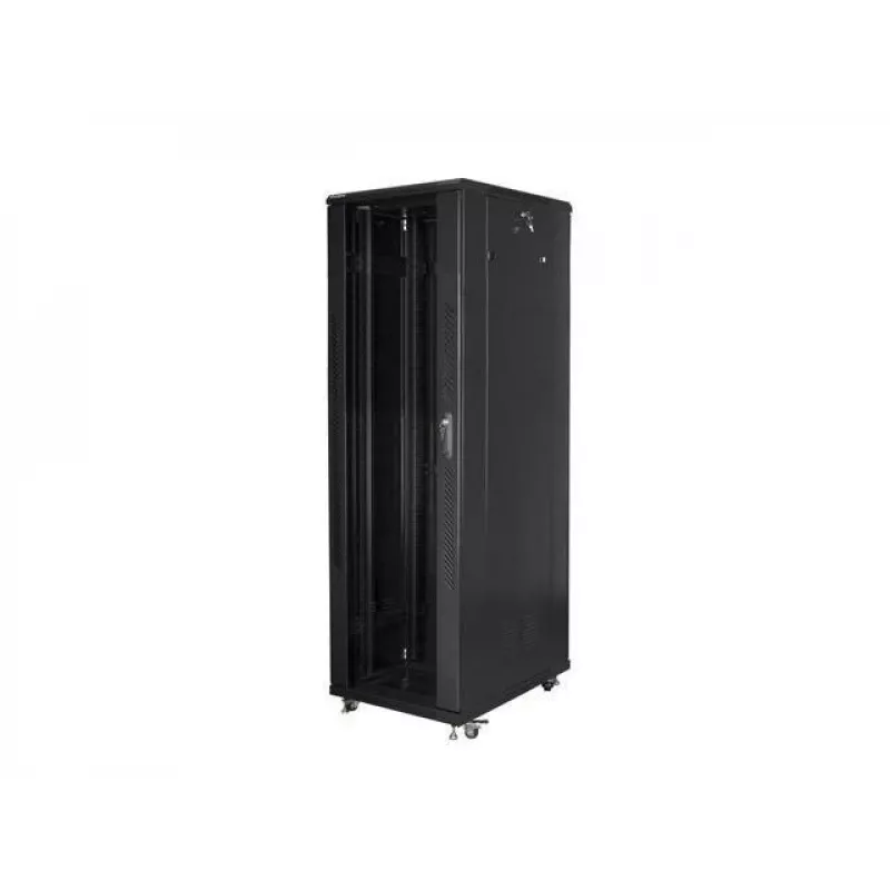 LANBERG 19 42U 800x800 mm stāvošs skapis ar stikla durvīm (FlatPack) melns