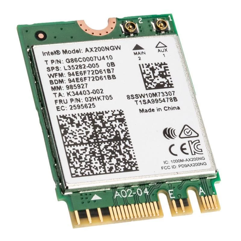 Intel AX200.NGWG.NV Wi-Fi 6 Adapter PCIe 2400 Mbit/s tīkla karte