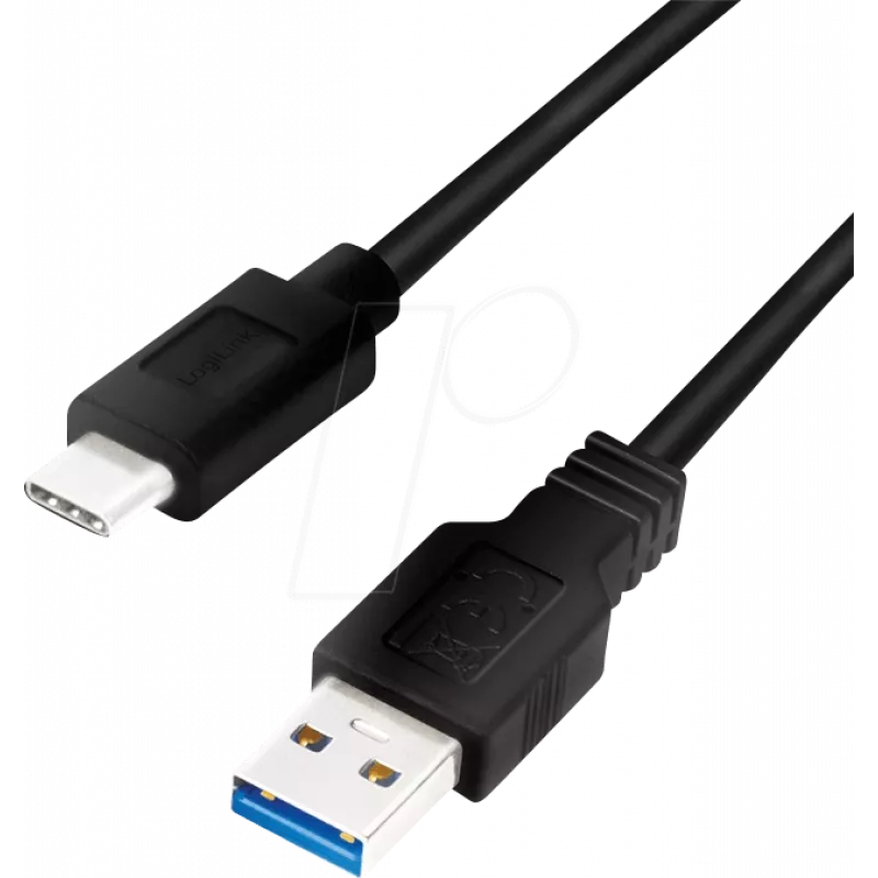 Logilink USB kabelis - USB Type A (siev.) uz USB-C (tēviņš) - USB 3.2 Gen 1 - 3 A - 1 m - Melns (CU0168)