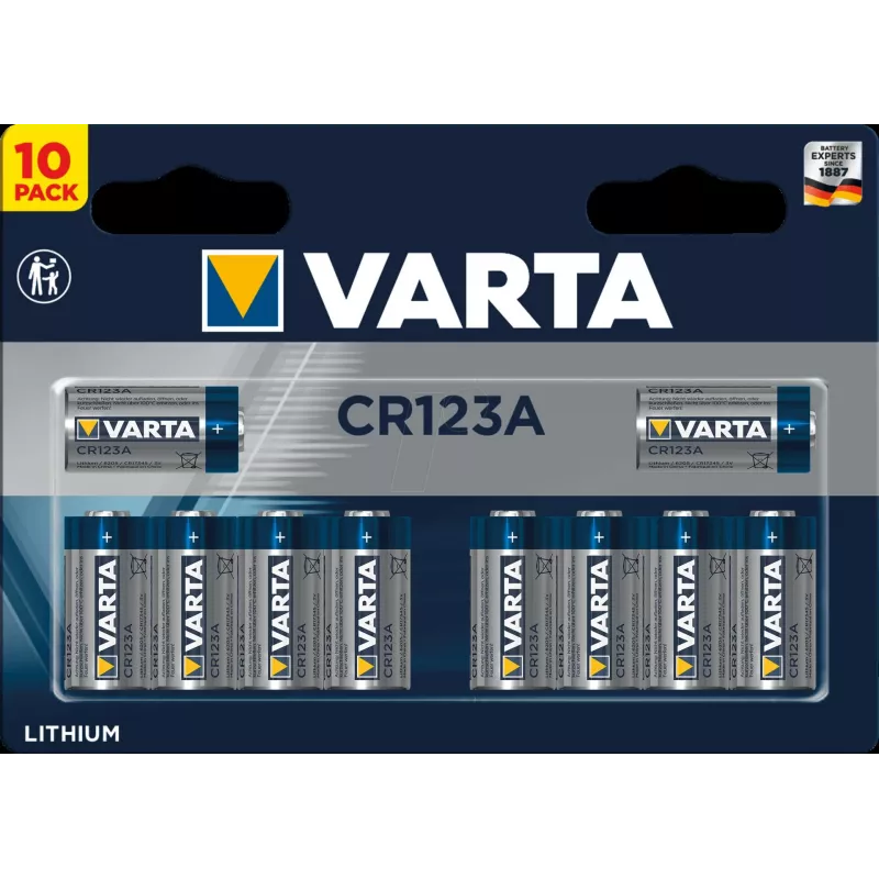 Varta 06205 CR123A litija baterija 3 V 34.5 mm 16 g (10 iepakojumā)