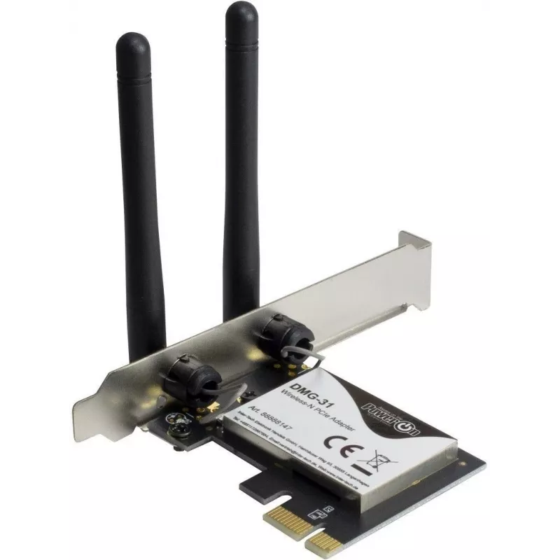 Inter-Tech DMG-31 - Iekšējā - Bezvadu - PCI Express - Wi-Fi - Wi-Fi 4 (802.11n) - 300 Mbit/s