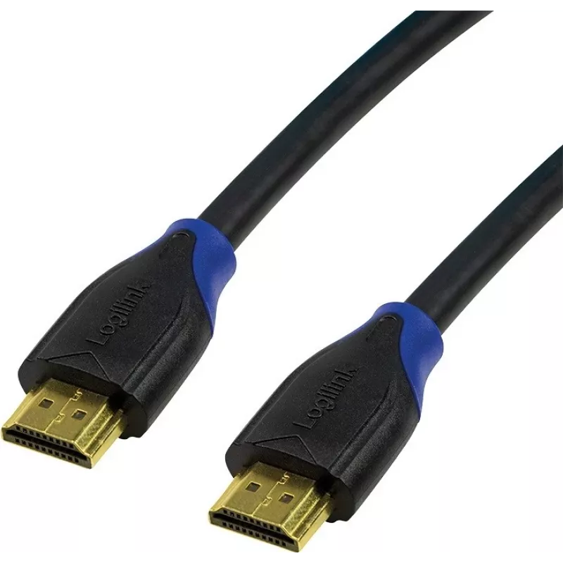 LogiLink CH0062 High Speed HDMI 2.0 vads ar Ethernet, 4K/60Hz Ultra HD, 3D, zeltīti kontakti, 2 m, melns