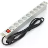 Strāvas sadales bloks PDU Digitus A-19-STRIP-4-IMP, 1U, 9 kontaktligzdas, 10A, 250V, balts