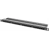 Lanberg PPU5-0024-B - 24 portu RJ-45 Cat5e sadales panelis - melns - metāls - 19 inch 0.5U